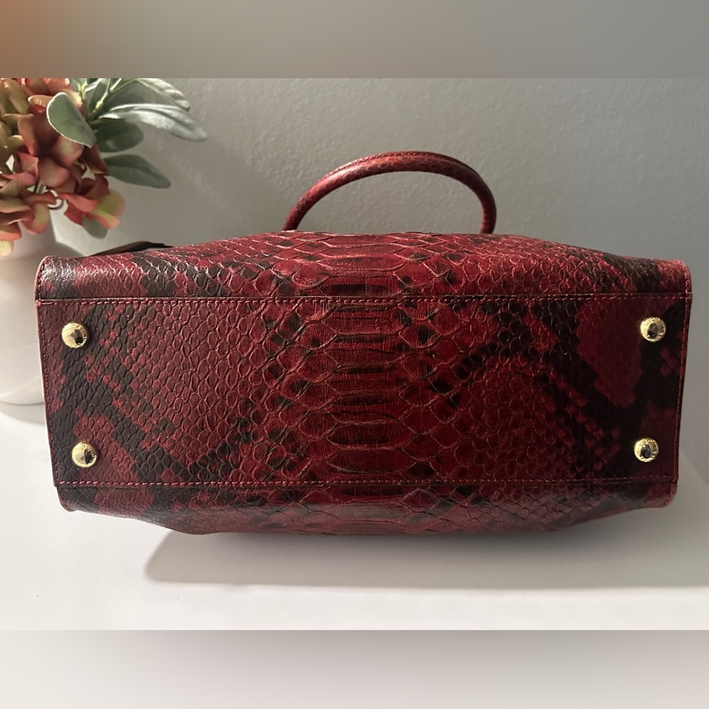 Michael Kors Red Snake Print Tote Bag - Picture 4 of 9